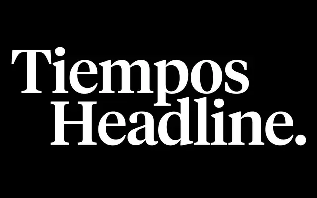 Tiempos Headline specimen from Klim Type Foundry