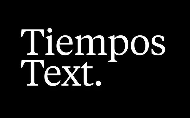 Tiempos Text specimen from Klim Type Foundry