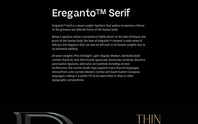 Ereganto™ Serif specimen from Kobu Foundry