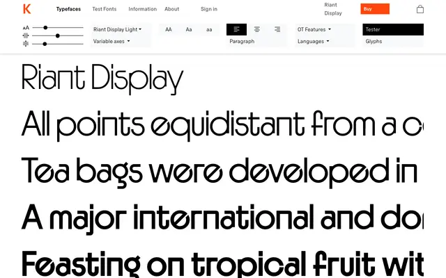 Riant Display specimen from Kontour