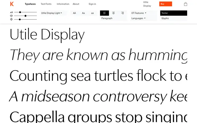 Utile Display specimen from Kontour