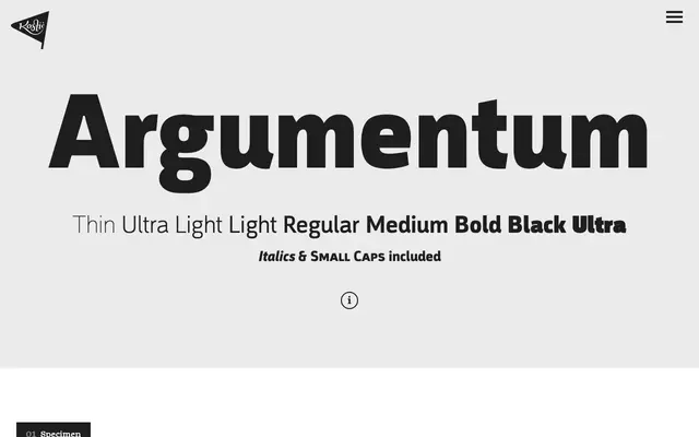 Argumentum specimen from Kostic Type