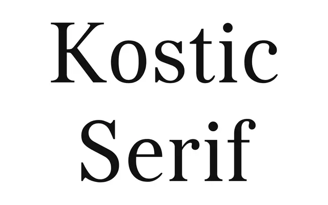 Kostic Serif specimen from Kostic Type