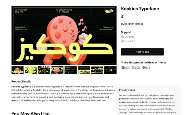 Kookies Typeface specimen from Kotype