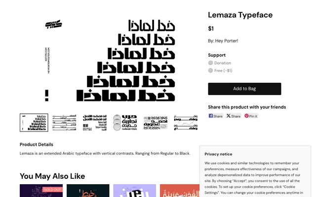 Lemaza Typeface specimen from Kotype