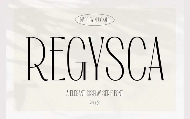 Regysca Serif Font specimen from Kulokale