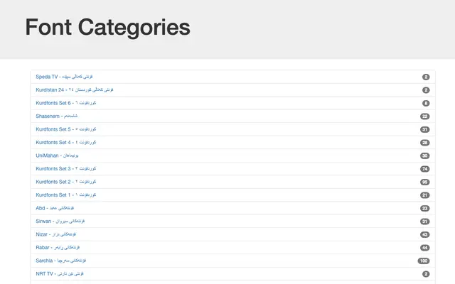 Font Categories specimen from KurdFonts