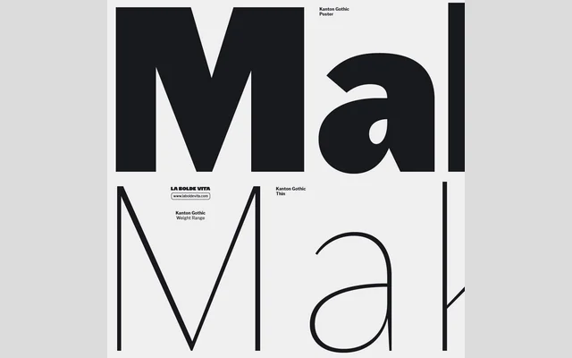 Kanton Gothic specimen from La Bolde Vita