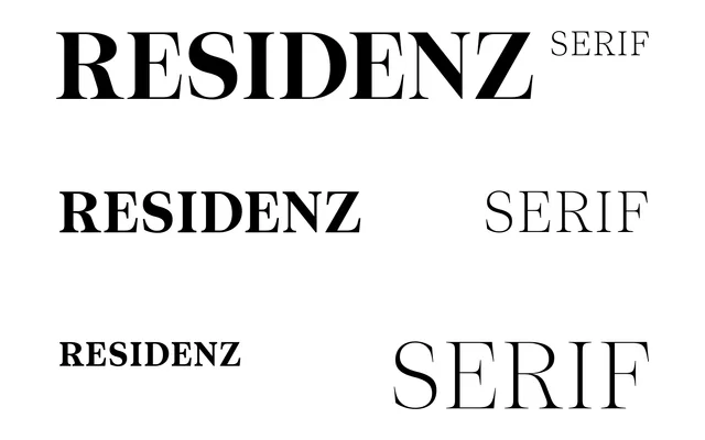 Residenz Serif specimen from La Bolde Vita