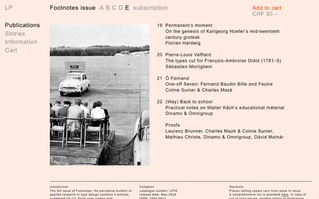 Footnotes issue ABCDE subscription specimen from La Police