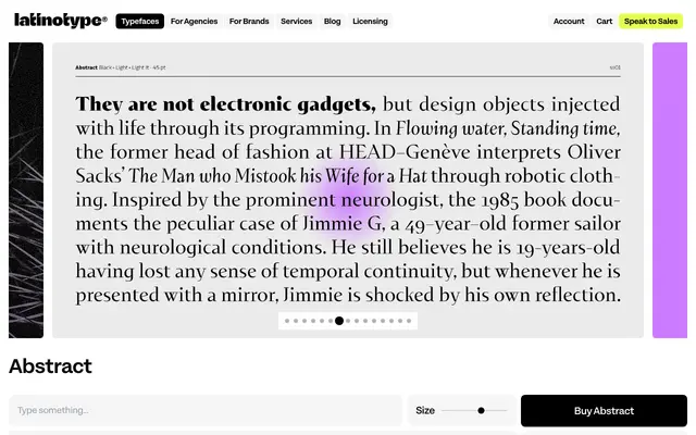 Abstract specimen from Latinotype