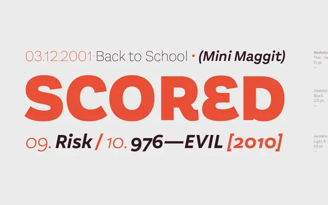 Aestetico specimen from Latinotype