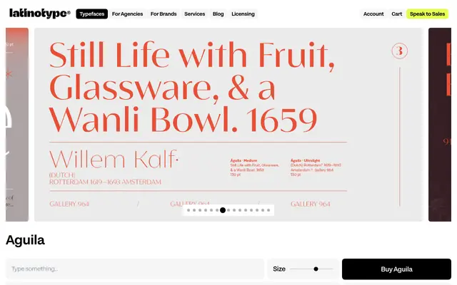 Aguila specimen from Latinotype