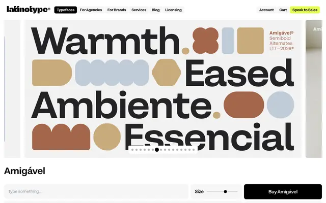 Amigável specimen from Latinotype