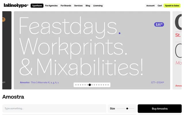 Amostra specimen from Latinotype