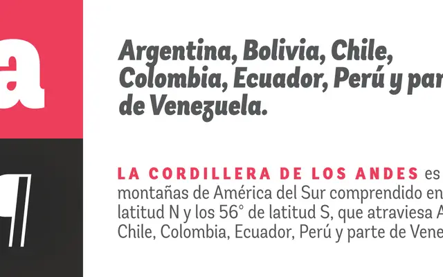 Andes Condensed specimen from Latinotype