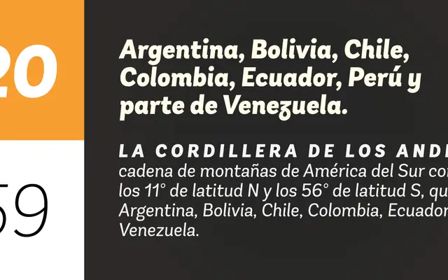 Andes Italic specimen from Latinotype