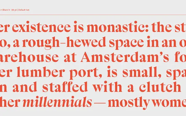 Apparel specimen from Latinotype