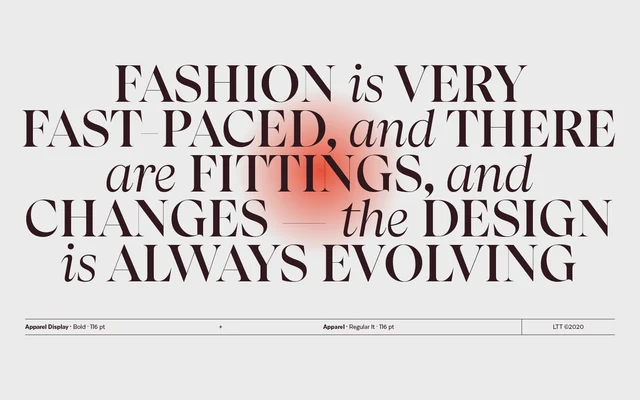 Apparel specimen from Latinotype