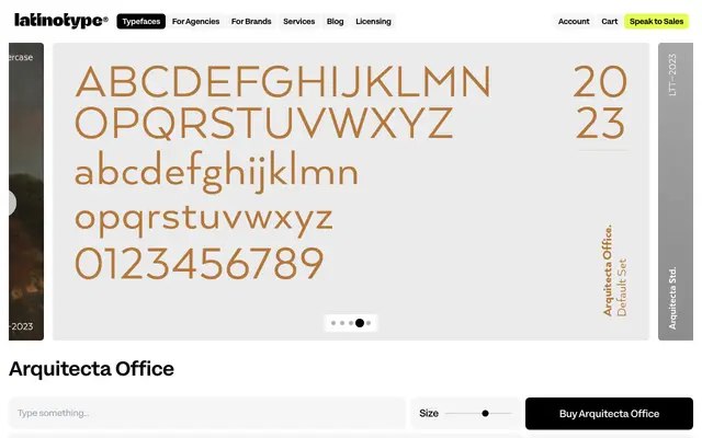 Arquitecta Office specimen from Latinotype