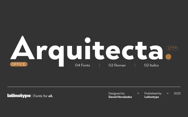 Arquitecta Office specimen from Latinotype