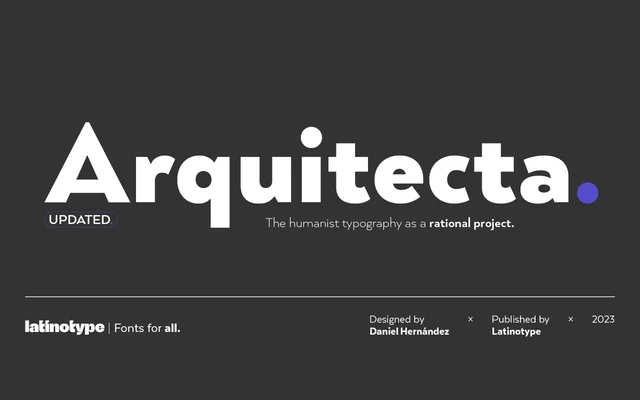 Arquitecta specimen from Latinotype