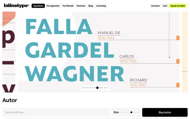 Autor specimen from Latinotype
