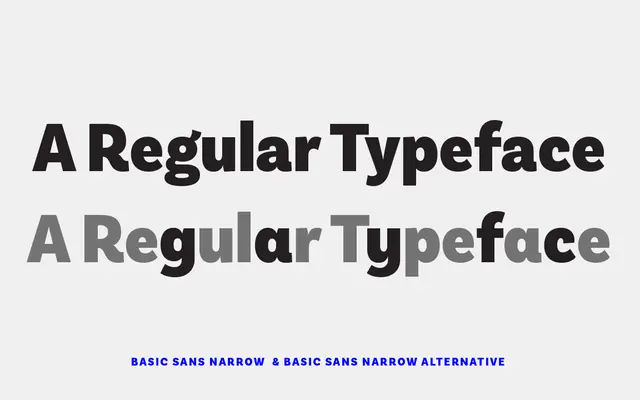 Basic Sans Narrow specimen from Latinotype