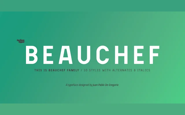 Beauchef specimen from Latinotype