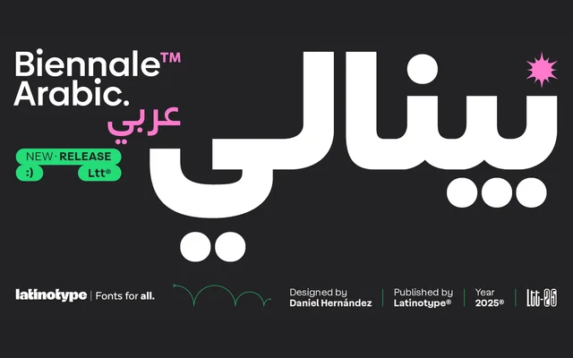 Biennale Arabic specimen from Latinotype
