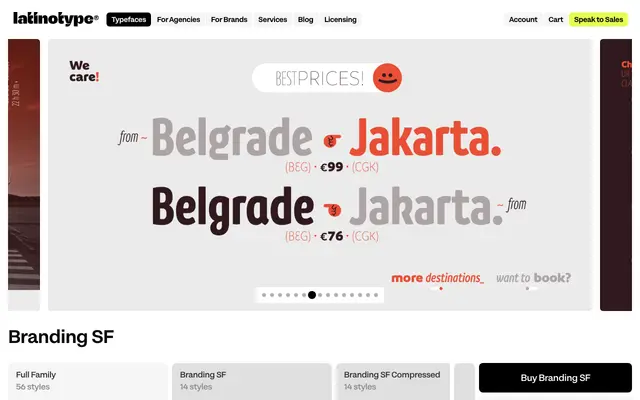 Branding SF specimen from Latinotype