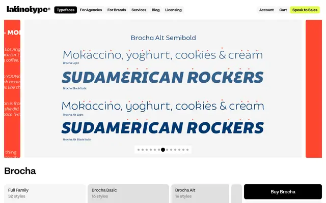 Brocha specimen from Latinotype
