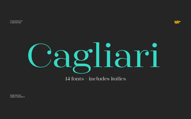 Cagliari specimen from Latinotype
