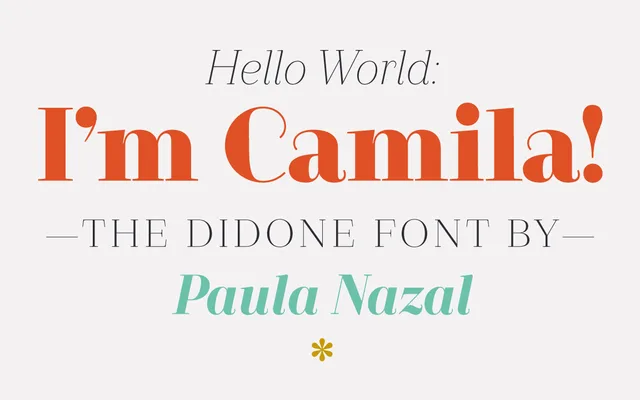 Camila specimen from Latinotype