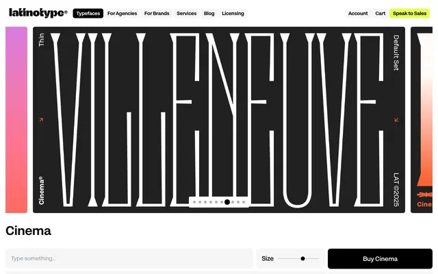 Cinema specimen from Latinotype