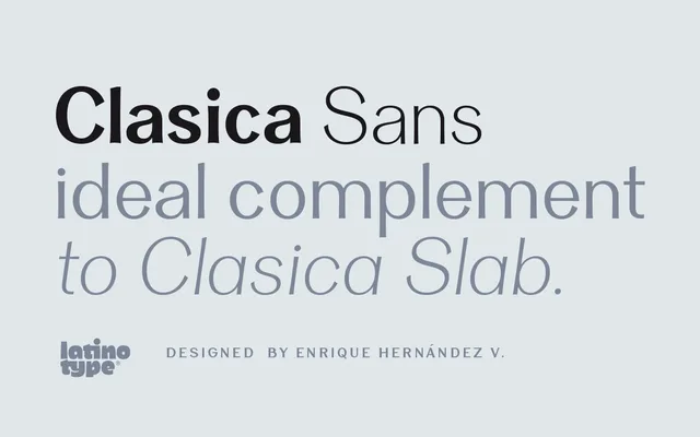 Clasica Sans specimen from Latinotype
