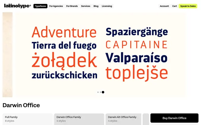 Darwin Office specimen from Latinotype