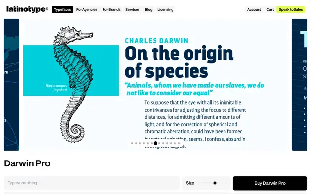 Darwin Pro specimen from Latinotype