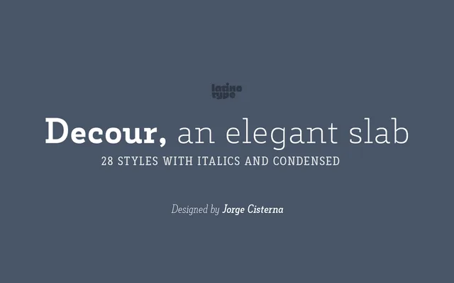 Decour specimen from Latinotype
