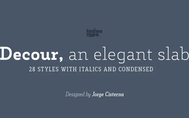 Decour specimen from Latinotype