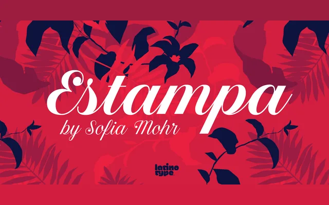 Estampa Script specimen from Latinotype