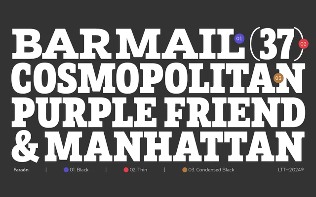 Faraon specimen from Latinotype