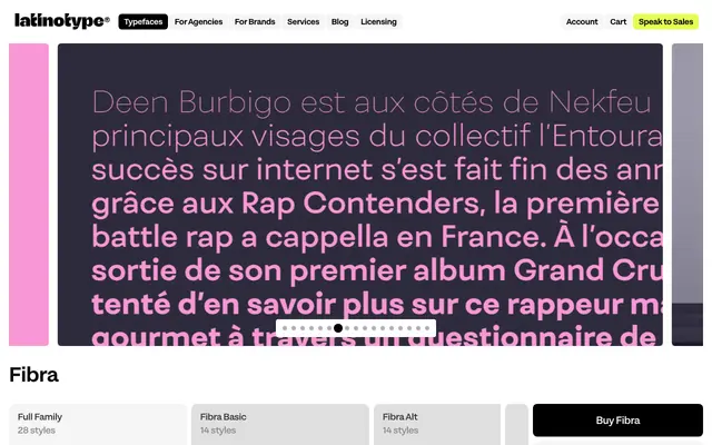 Fibra specimen from Latinotype
