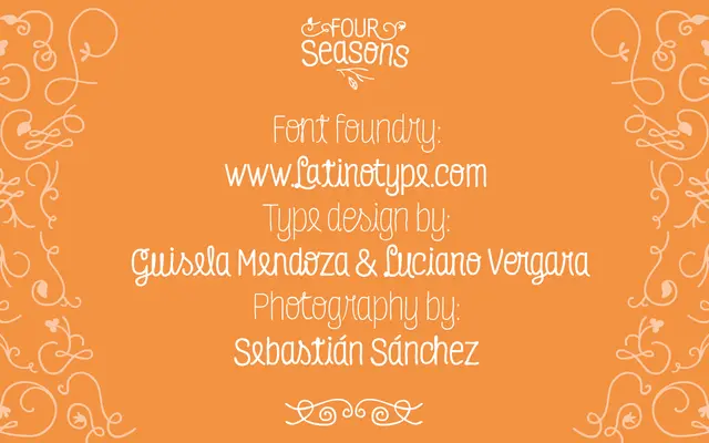 Four Seasons specimen from Latinotype