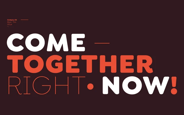 Goldplay specimen from Latinotype