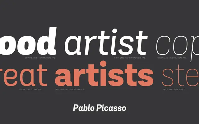 Grota Sans specimen from Latinotype