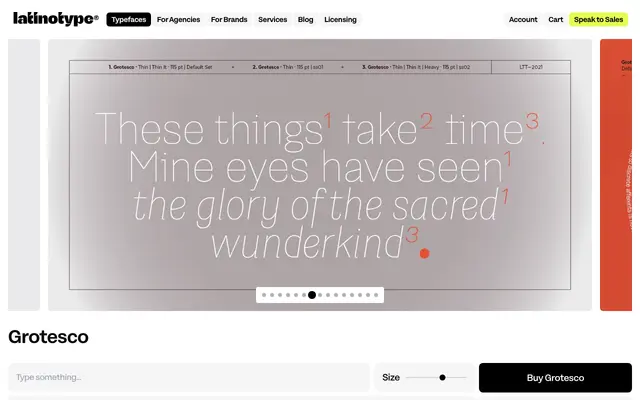 Grotesco specimen from Latinotype