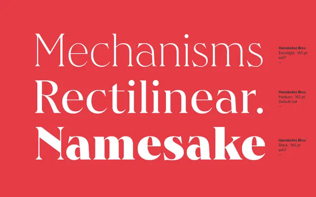 Hernandez Bros specimen from Latinotype