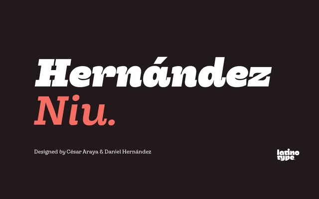 Hernandez Niu specimen from Latinotype