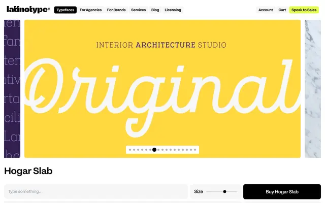 Hogar Slab specimen from Latinotype